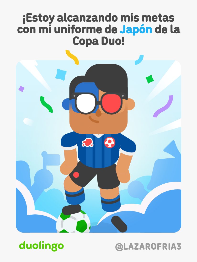 FelipeFrias616's tweet photo. ¡Conseguí un disfraz de Japón en Duolingo!
#japon #japan #samuraiblue #mundialdefútbol2026 https://t.co/C6JM73WWXy