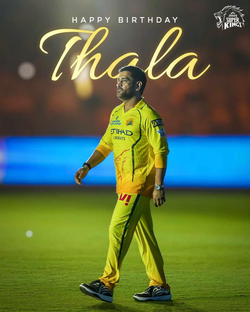 JSKSA20's tweet photo. Happy Birthday, Thala! 💛🎉
A leader who inspired millions, on and off the field. ✨

#HappyBirthdayThala https://t.co/wPb5qk0nox
