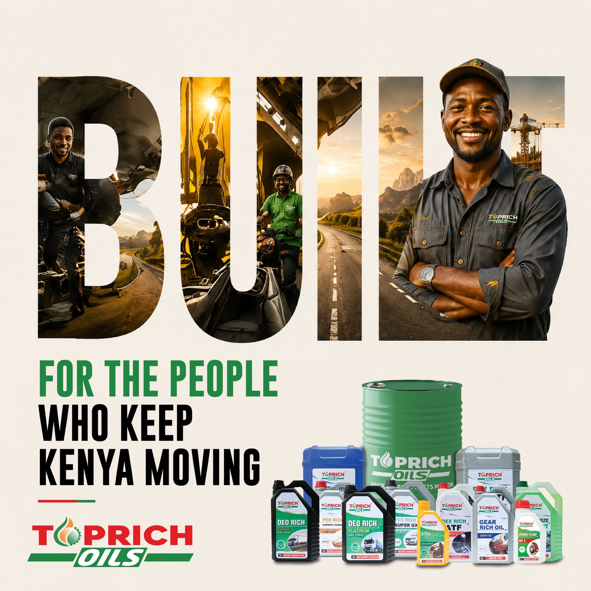 ToprichOilsKe's tweet photo. Every engine has a job to do. So do the people behind the wheel.

To every mechanic, driver, farmer, and fundi we're proud to be part of your journey.

#toprichoils #buildkenyabuykenya #poweringkenya #madeinkenya #mechaniclife #mechanickenya #matatudriver #nduthi #fundi #matatu https://t.co/tYZtTUWMQD