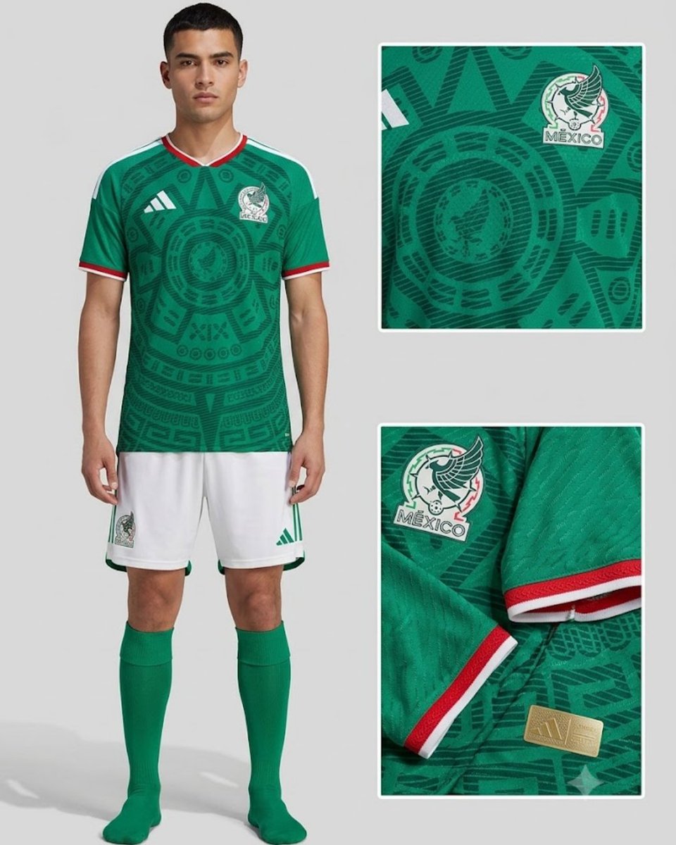 wonder_jackets's tweet photo. 🇲🇽 Ready for the biggest football tournament? Gear up with the Mexico 2026 Authentic Home Jersey and represent El Tri with pride. Premium quality, authentic design, and built for every passionate supporter.

#Mexico2026 #ElTri #WorldCup2026 #FootballJersey https://t.co/hjAcsIdnmD