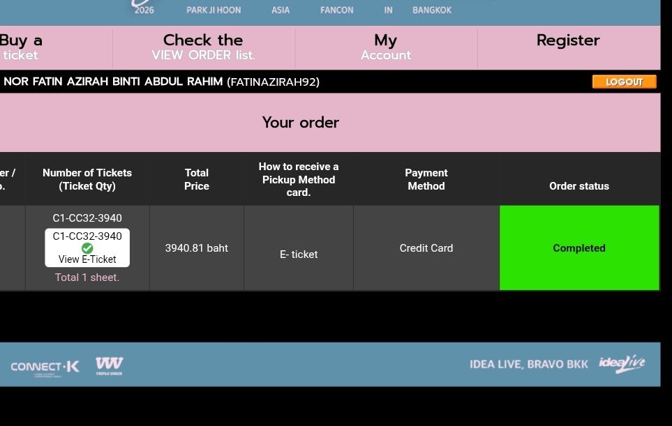 fatinNurazyra's tweet photo. Help rt 

WTS 
2 ticket park jihoon in bangkok
Zone A2 RM700 / 5500 THB
Zone C1 RM400 / 3000 THB
with benefit
Soundcheck ✅️
Photocard ✅️ 
Hibye ✅️ 

#parkjihoon #reflectinbangkok #parkjihoonfancon #박지훈 https://t.co/HRapQVNvex