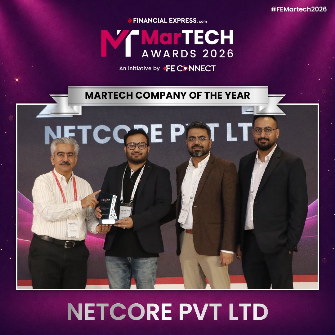 FEBrandWagon's tweet photo. 🏆Winner Announcement | #FEMartech2026
Congratulations to @netcore_cloud for winning the Silver Award in the MarTech Company of the Year category at the FE MarTech Awards 2026. https://t.co/mh8oaTQETM