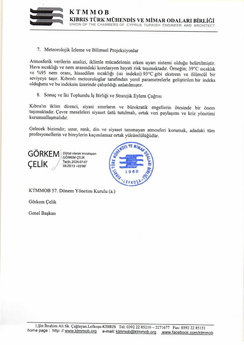 KTMMOB1960's tweet photo. İki Toplumlu İklim Değişikliği ve Kıbrıs Paneli – Sonuç Bildirgesi
https://t.co/4OxUfmVtuC https://t.co/0cmJWpLB6p