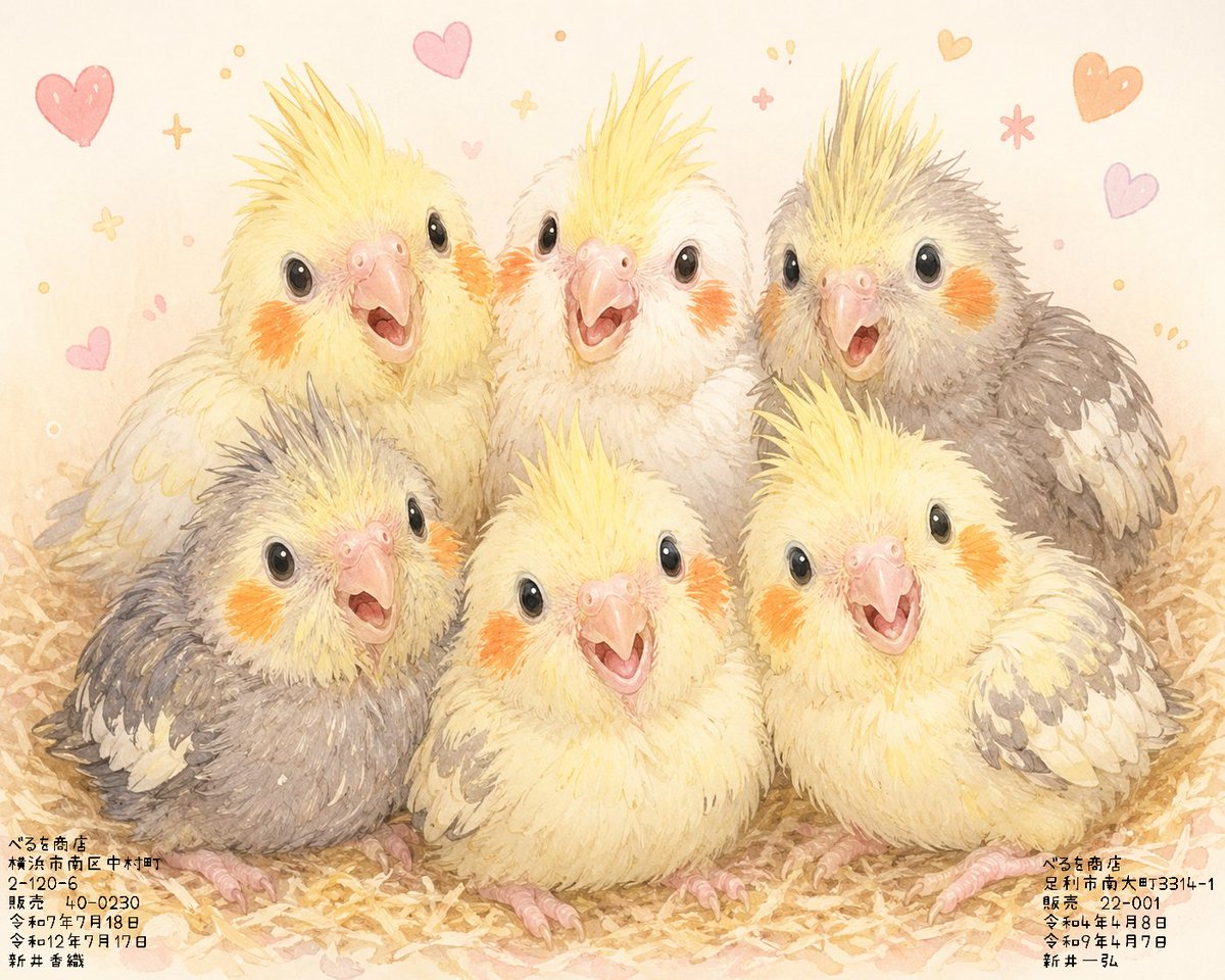 bellwo5963's tweet photo. '
体調不良の鳥が販売されている

動画は撮れなかったとのこと
でしたが、実際に行ってみたら
想像以上でした

現地での看護は難しいとの
ことで、移動に気をつけながら
新幹線でレスキューしてきました

24時間、しっかりと
見守って参ります
鳥さんたちのため
本当にありがとうございます

週末、横浜譲渡会にご来場
くださいました皆様
遠方から応援くださいました皆様
本当にありがとうございました

今後のイベントのお知らせを
させていただきます

🐥物販
PremiumDogFesta
7/11(土)、12(日)17:00〜21:30
メルカリスタジアム
鹿島ｻｯｶｰｽﾀｼﾞｱﾑ駅前

🐥物販
華咲くUマルシェ
7/13(月)10時〜16時
産業貿易センター浜松町館5階

🐥物販
ワンタイムナイトマルシェ
7/20(月)15時〜20時
群馬県立敷島公園

🐥保護鳥譲渡、物販、屋台
愛鳥さんの爪切り無料
(何羽でもOKです)
7/25(土)〜26(日)10時〜17時
足利市南大町3314番地1
ナビ設定3317番地8

🐥物販
PremiumDogFesta
8/1(土)、2(日)17:00〜21:30
メルカリスタジアム
鹿島ｻｯｶｰｽﾀｼﾞｱﾑ駅前

🐥物販
浅草Uマルシェ
8/12(水)11:00〜17:00
すみだ産業会館(マルイ8階)
錦糸町駅前

🐥物販
8/14(金)15時〜20時
Wanパーク盆踊り
佐倉城址公園自由広場
佐倉駅より徒歩

🐥物販
PremiumDogFesta
8/15(土)、16(日)11時〜17:30
Ｇメッセ群馬
高崎駅

🐥保護鳥譲渡、物販 
愛鳥さんの爪切り無料
(何羽でもOKです)
9/5(土)、6(日)11時〜18時
横浜市南区中村町2-120-6 
関内駅南口

#広告
#譲渡会 
#里親募集 
#オカメインコ 
#べるを商店