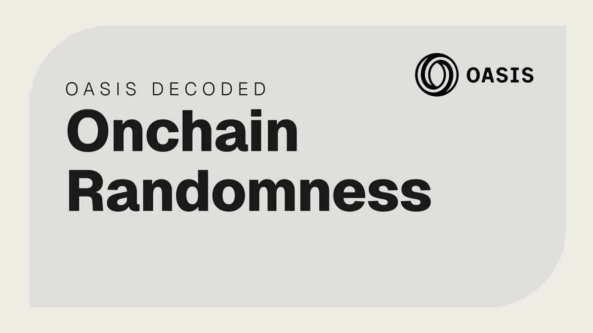 OasisProtocol's tweet photo. 1/ Decoded: Onchain Randomness

Every raffle, every loot drop, every random winner onchain has the same problem.

If one party can predict or nudge the outcome, the game was rigged before it started.

Fair randomness is harder than it looks. https://t.co/dvkreW6hoc