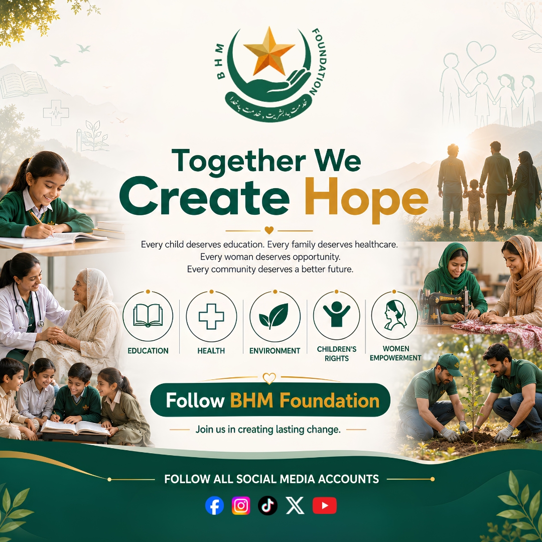 BHMFoundation's tweet photo. BHM Foundation. 💚

5 pillars. One vision:
📚 Education | 🩺 Health | 🌱 Environment | 🤲 Children's Rights | 👩‍🎓 Women Empowerment
Together, we create hope. 
Follow us and be part of the change.
Hashtags:
#BHMFoundation https://t.co/6OF0SYrD4p