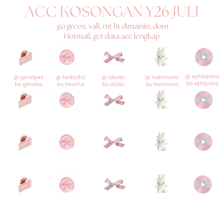 beazvs's tweet photo. wts akun kosongan y26 juli

price : https://t.co/um4EdWSlTI / each
☆ verif all (domain hotmail)
☆ bisa langsung ganti usn 
☆ go green, ht mt dimainin
☆ get all data acc lengkap

t. zonauang zonaba https://t.co/Xj8EKHm4hX