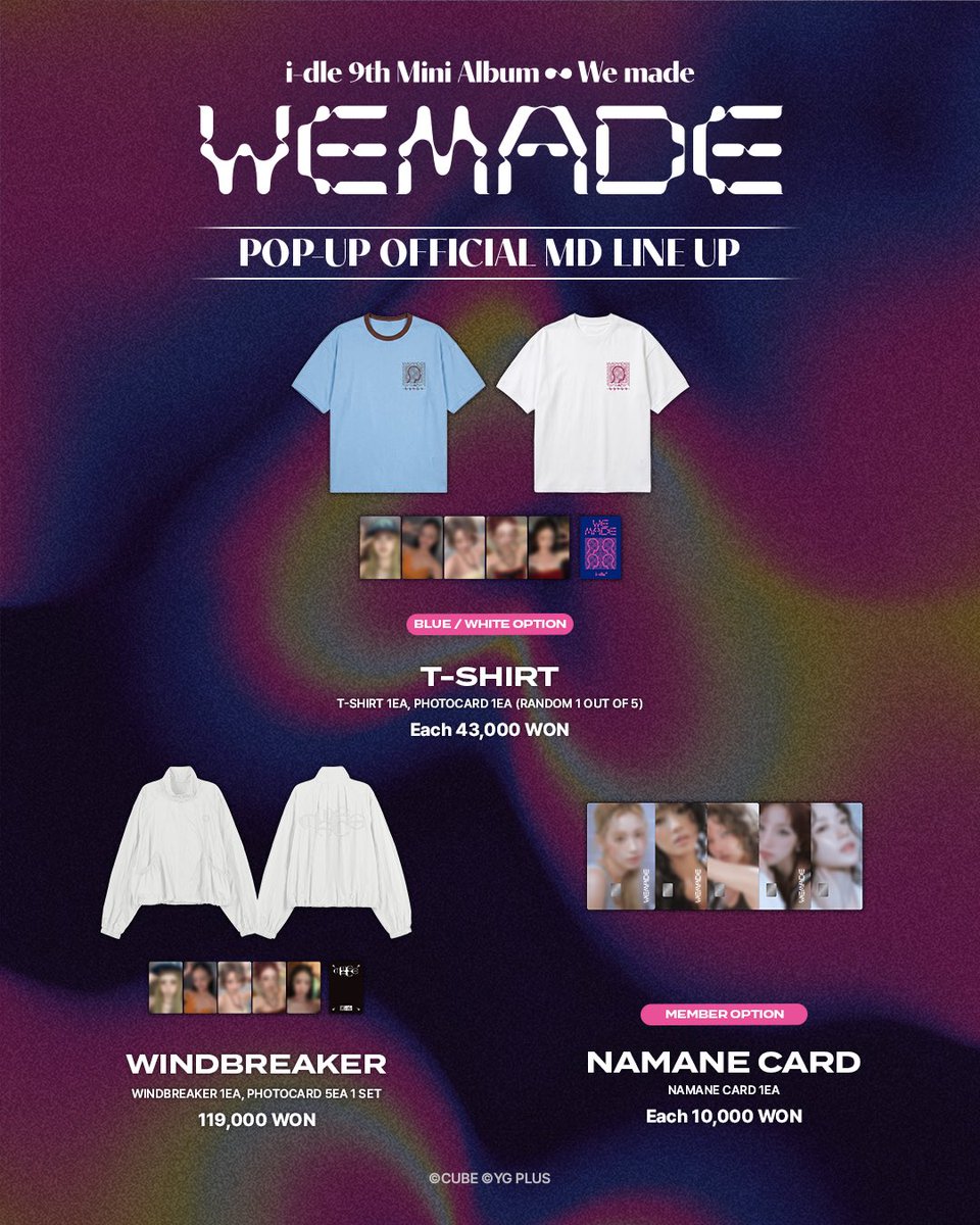 official_i_dle's tweet photo. i-dle (아이들) 9th Mini Album [We made] POP-UP

OFFICIAL MD LINE UP

#아이들 #idle
#We_made
#Gimme_Dat_Love
#아이들팝업 #idle_PopUp
#md #linefriends_square https://t.co/tLM1GIhlE0
