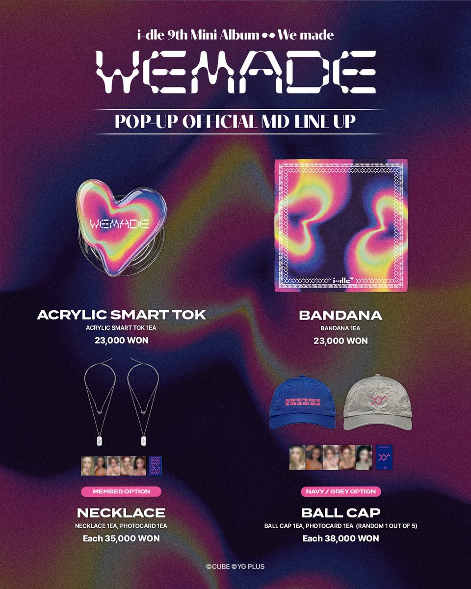 official_i_dle's tweet photo. i-dle (아이들) 9th Mini Album [We made] POP-UP

OFFICIAL MD LINE UP

#아이들 #idle
#We_made
#Gimme_Dat_Love
#아이들팝업 #idle_PopUp
#md #linefriends_square https://t.co/tLM1GIhlE0