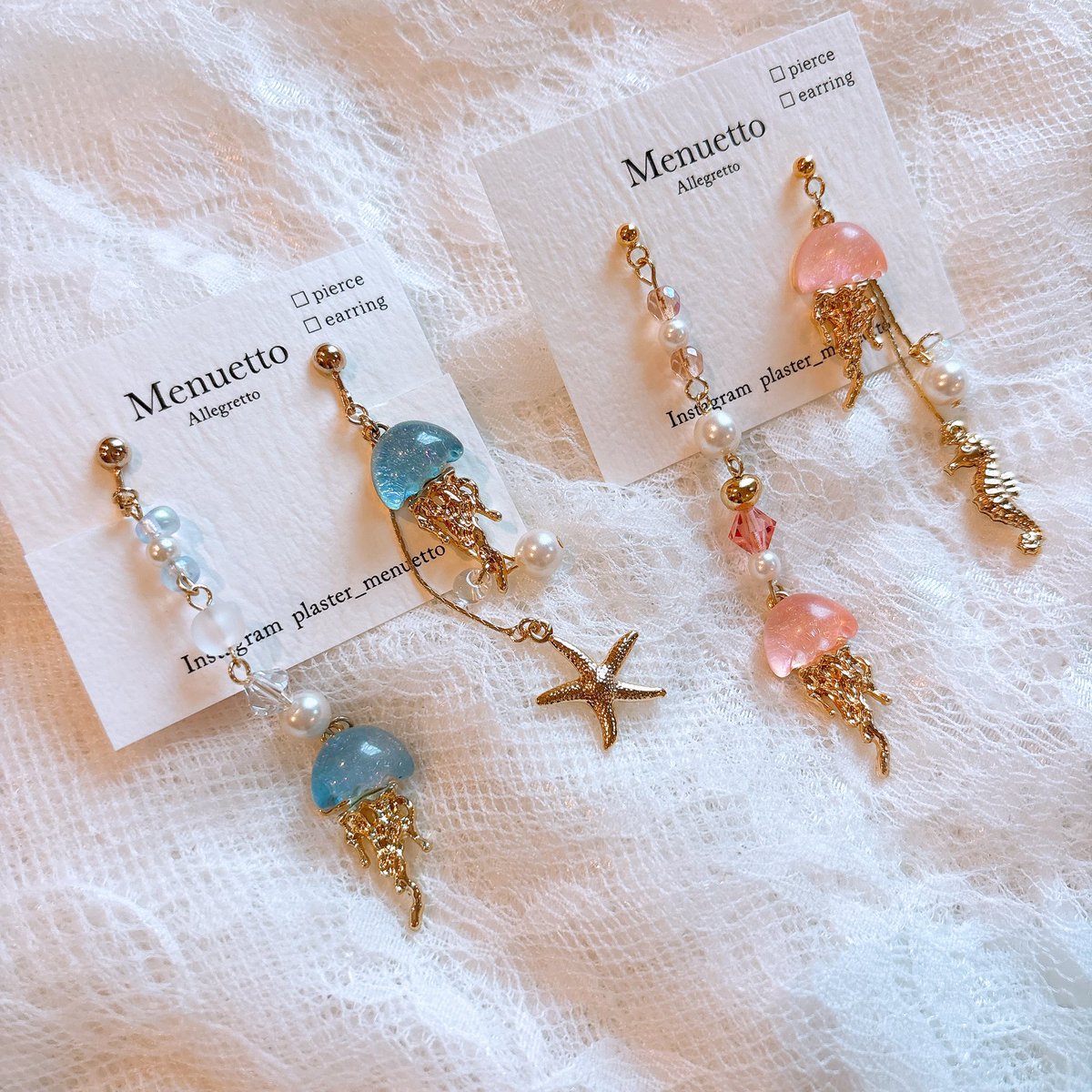 plastermenuetto's tweet photo. くらげのピアス♡

青は完売しておりますが、ほかのお色は少し残ってます！
追加販売は…するか悩んでるw

夏におすすめ！いかがですかー！

#くらげ 
#夏 
#アクセサリー
#ハンドメイド https://t.co/jxCjKuSbde