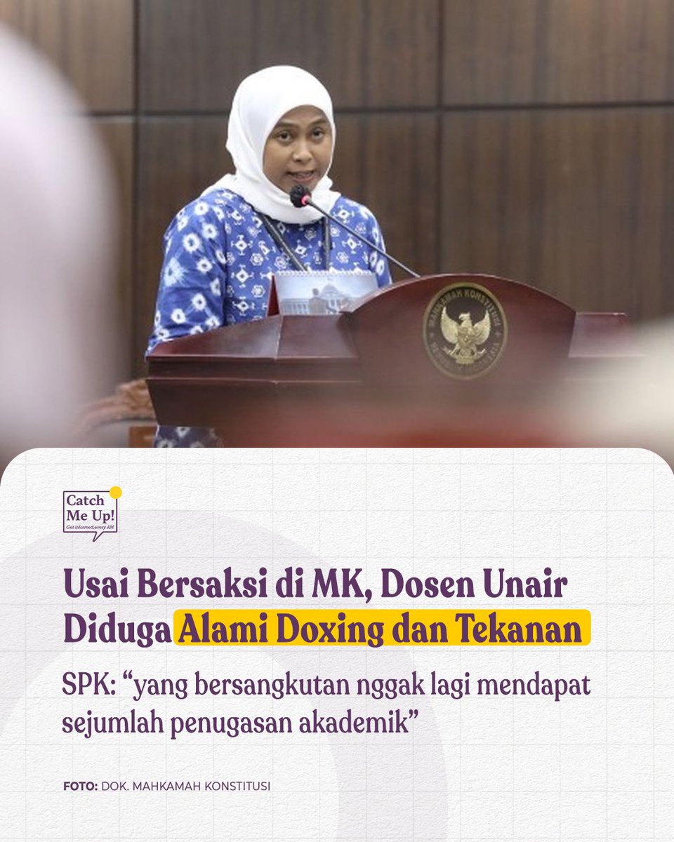 catchmeupco's tweet photo. Udah gaji pokok dosen mungil, ini ada dugaan kalo dosen yang kemaren jadi saksi di MK dapet tekanan lagi. https://t.co/bA931fjlZn