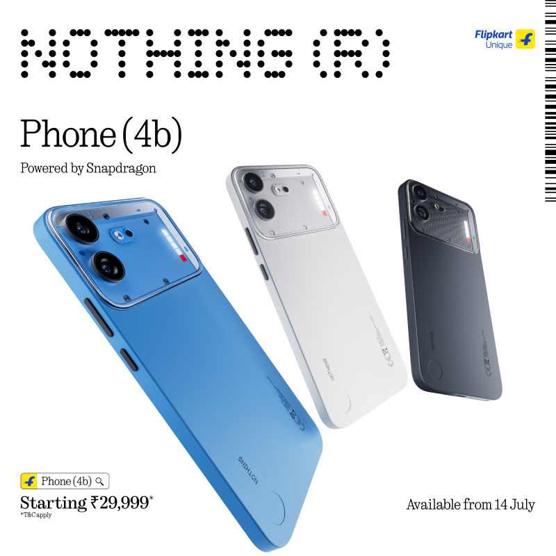 nothingindia's tweet photo. Get ready for the all-new Phone (4b) with a strong, smooth, unibody design and the all new Glyph Bar.