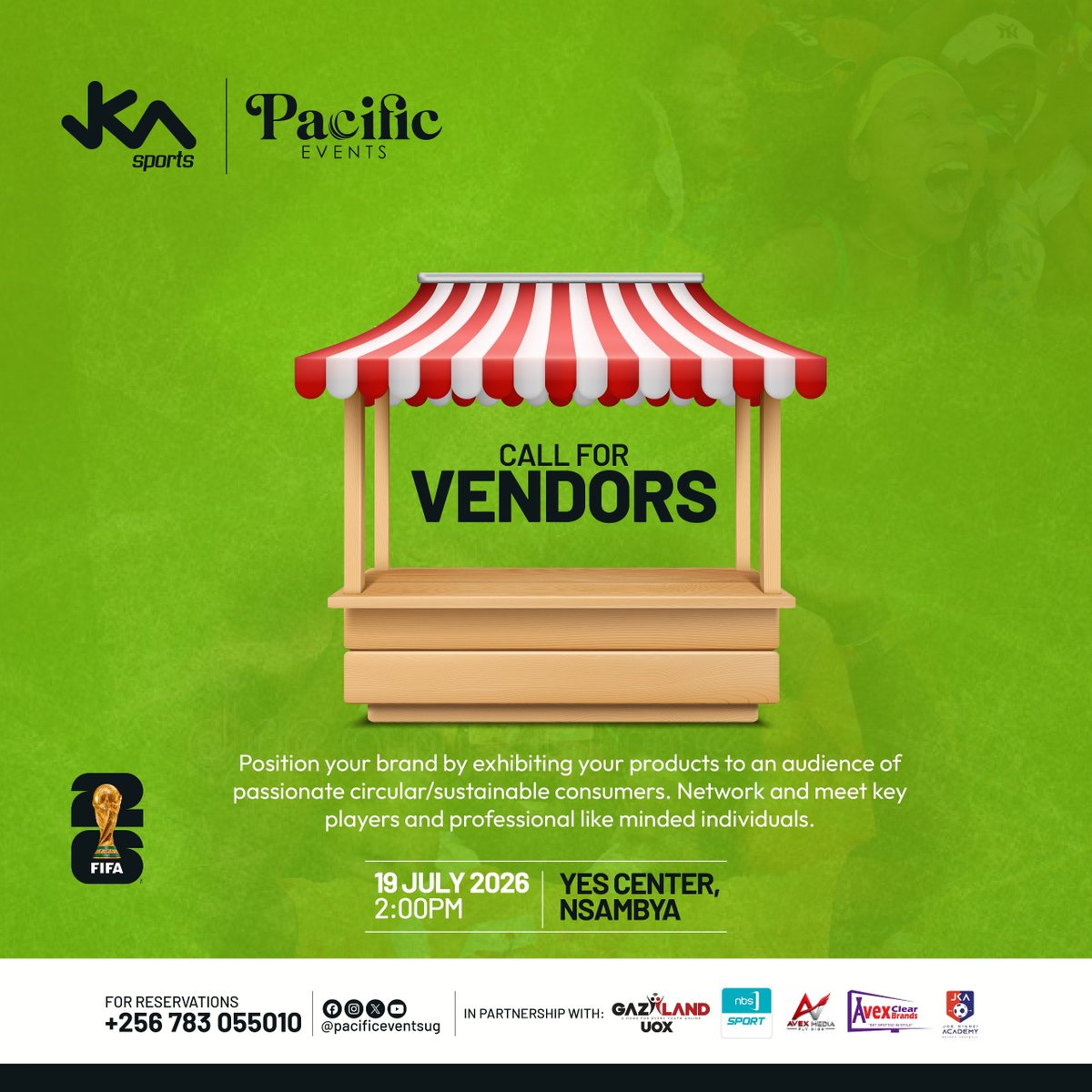 Ashburg82's tweet photo. Don't miss the opportunity to showcase your products and services to hundreds of passionate football fans at the World Cup Final Fans Festival at YES Center, Nsambya

Book your space today and grow your business where the excitement is!

#WorldCupFinalNsambya 
#FanFestivalUG https://t.co/QBCNHCVJwy