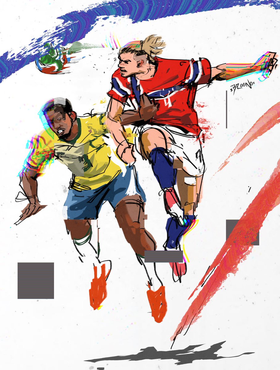 BROONOart's tweet photo. Haaland vs Gabriel ⚽️ https://t.co/7RmuVUnzyb