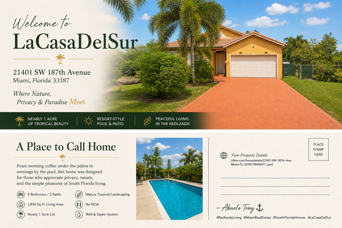 marcosderedland's tweet photo. LiveTheRedlandLife #NewYorkRealtor #CaliforniaRealtor #RelocateToFlorida #FloridaLifestyle #MiamiHomesForSale #CountryLivingMiami #RedlandRealEstate https://t.co/XEaRP61mAS