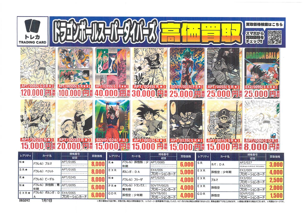 ドラゴンボールスーパーダイバーズ 高価買取中‼️ ・孫悟空(SDV3/011S