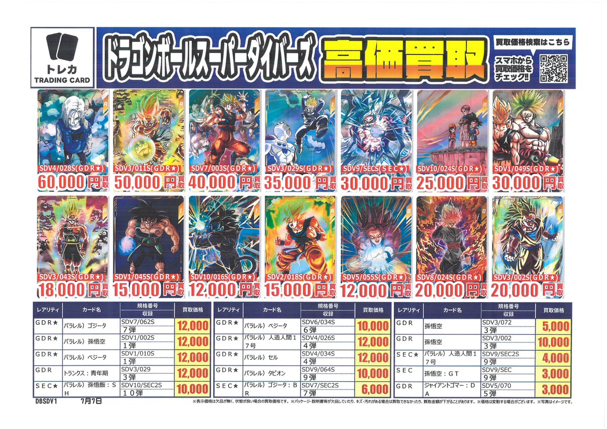 sdv9 まとめ売り ドラゴンボールスーパーダイバーズ 高価買取中‼️ ・孫悟空(SDV3/011S