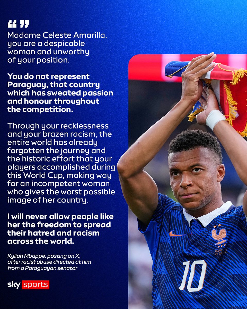 _Judlaw's tweet photo. @theMadridZone Perfect response from Mbappe. Her attempt to gag everyone by turning it into a gender based war is unacceptable. https://t.co/Q1c3cQaxIo