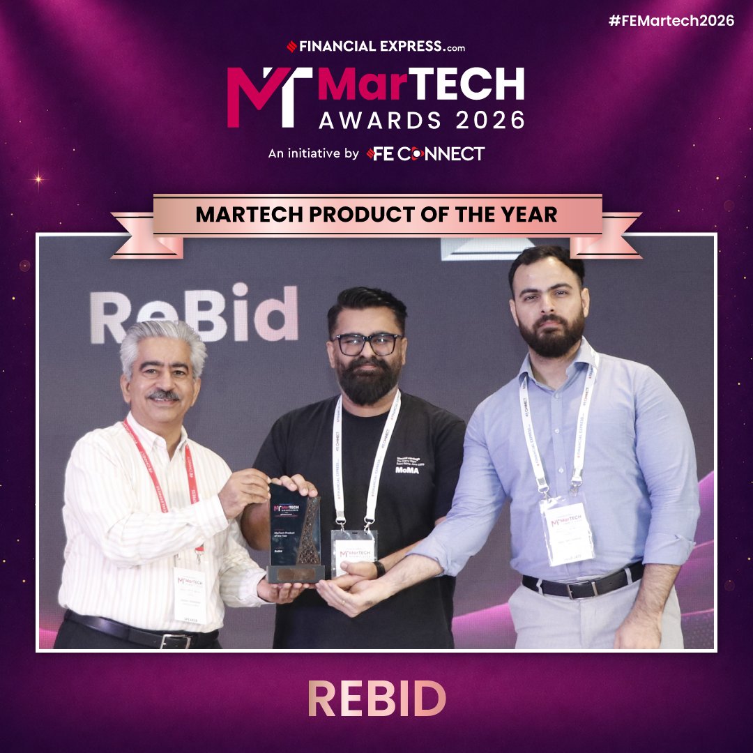 FEBrandWagon's tweet photo. 🏆Winner Announcement | #FEMartech2026
Congratulations to ReBid for winning the Bronze Award in the MarTech Product of the Year category at the FE MarTech Awards 2026. https://t.co/3XxpPRZlaB
