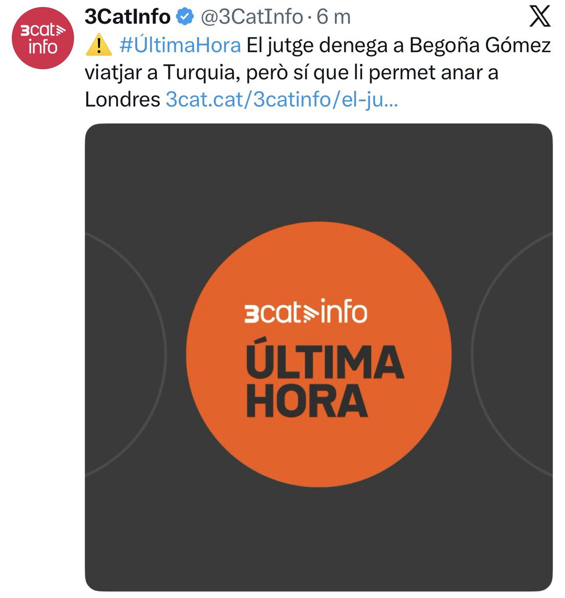 francescd's tweet photo. En el Cas Rosell -que va acabar en absolució- l’empresari Joan Besolí va passar dos anys a la presó tot i que, coincidint amb la seva detenció, un accident de tractor va deixar el seu fill paraplègic.

Des del primer moment, els seus advocats van explicar la situació terrible que travessava la família i que calia que el pare obtingués permís per sortir de la presó.

No van obtenir cap mesura de gràcia. Cap.

Ara sí, la Sra. Sánchez té permís per visitar la filla a Londres i encara ploren perquè volien fer turisme per Turquia pagant els contribuents. 

Cap pena nii mitja ni gota. Cap.