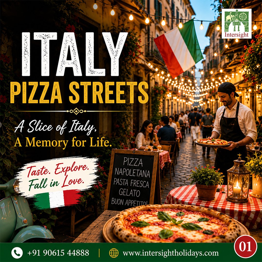 IntersightGroup's tweet photo. 🇮🇹 Taste, travel, and fall in love with Italy! From authentic pizza &amp; pasta to stunning streets and unforgettable experiences, your Italian adventure awaits.

📞 +91 90615 44888
🌐 https://t.co/t8MfQ5INUc
#ItalyTravel #ItalianCuisine #EuropeanVacation #IntersightHolidays https://t.co/ieuc9ylWzu