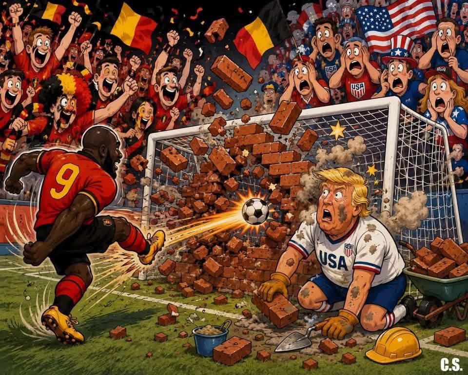 LClynne1's tweet photo. @BillWhiteUSA Kind regards from our Belgian Football Team. This is what he gets by playing dirty…. Also Balogun wasn’t visible on field. https://t.co/VEKVYv4Oc6