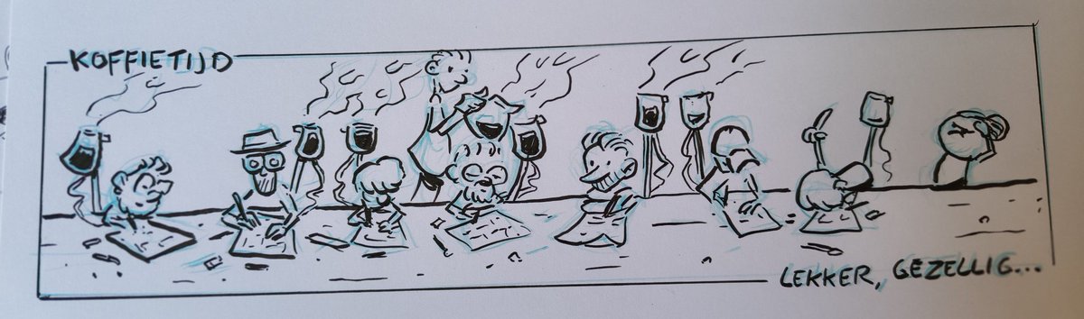 LeanderdeG's tweet photo. Eerst wakker worden en dan tekenen of eerst tekenen en dan wakker worden? Kan ik ook slapend tekenen misschien?  Hmmmm...
@pictoplomion #tekenen #koffie #strips https://t.co/JivPRq4Mkz