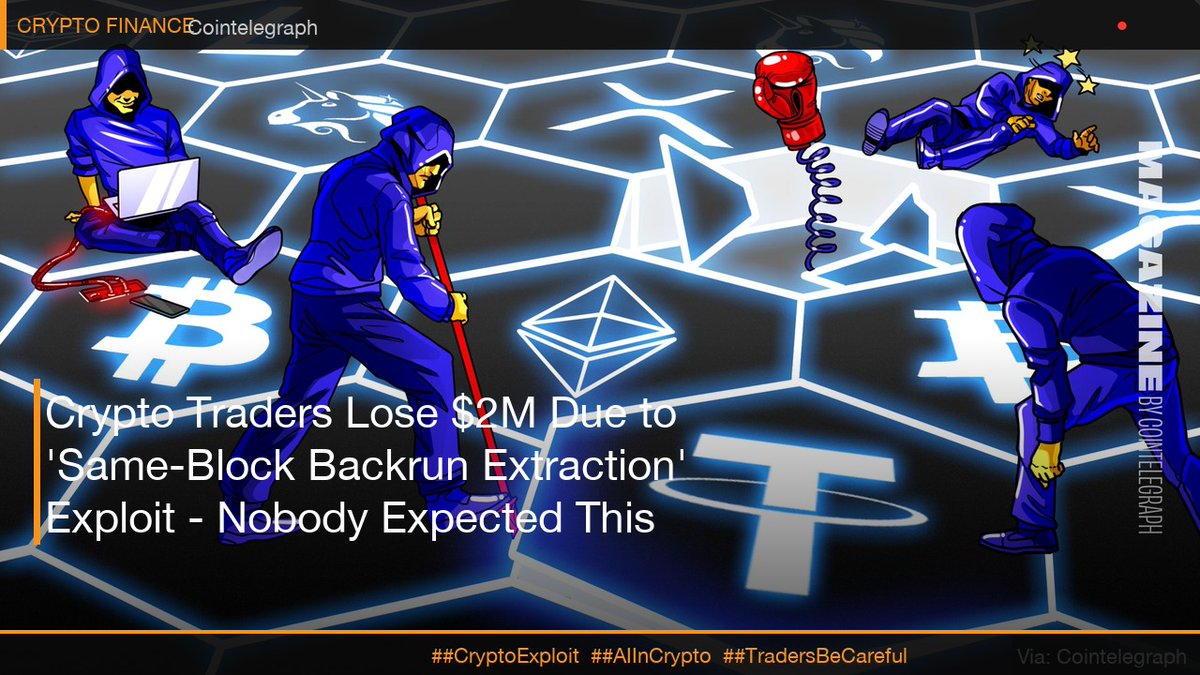 JennyD229's tweet photo. 😤 Crypto Traders Lose $2M Due to 'Same-Block Backrun Extraction' Exploit - Nobody Expected This

A $2M loss in a single exploit - what went wrong and how to prevent it

A crypto trader fell victim to a 'same-block backrun extraction' exploit, losing $2M. Experts say this could have been prevented with simple transaction route analysis. The crypto community is now on high alert for similar attacks.

##CryptoExploit ##AIInCrypto ##TradersBeCareful