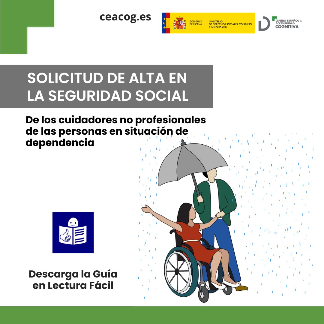 ceacog's tweet photo. 🤝🏼 En #LecturaFácil

Desde el CEACOG hemos desarrollado una guía para la Solicitud de Alta en la Seguridad Social de #cuidadores no profesionales de las personas en situación de #dependencia.

🔗 Descarga el documento:
https://t.co/DQstXNF0jH https://t.co/3Sg5K3CM5S