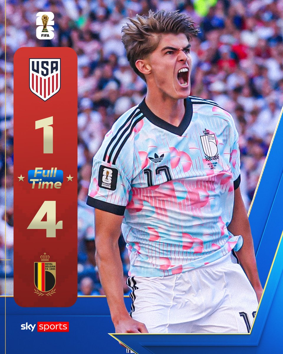 SkyFootball's tweet photo. FIFA's decision to rescind Folarin Balogun's red card appeared only to galvanise Belgium as they thrashed USA 4-1! 🇧🇪 https://t.co/6cHv2lxye1