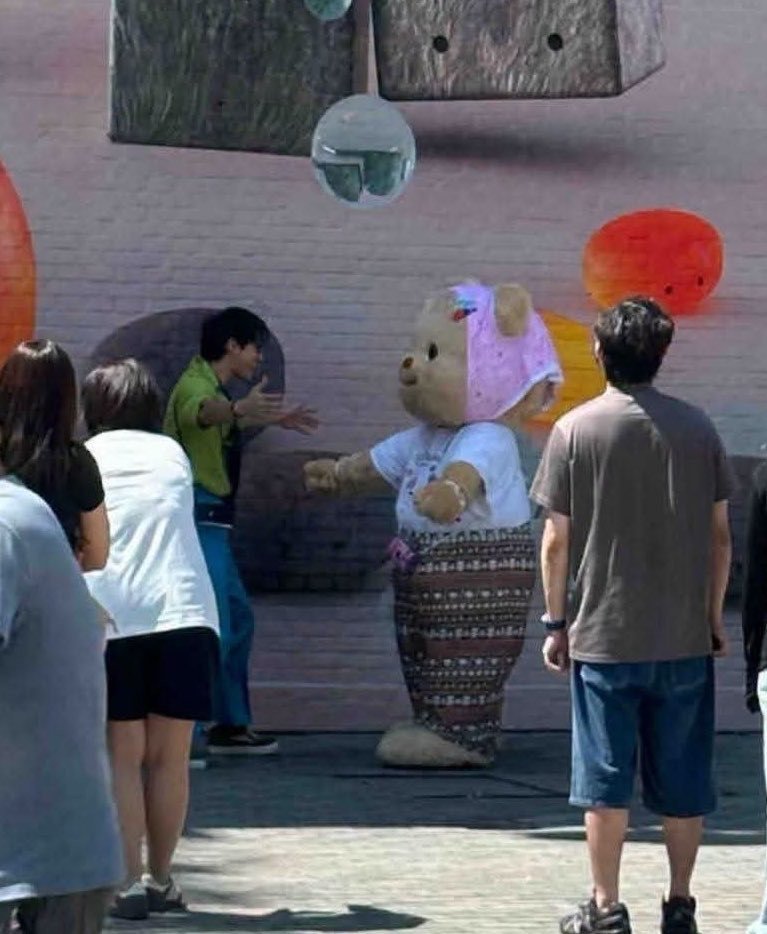 ApoMyLover's tweet photo. Aww, the cutest duo is back! So, Apo was literally with nong Noey in Beijing! They were spotted filming something together! 🫠🥰😘

@Nnattawin1 #ApoNattawin 
#ButterBear https://t.co/MeY3BXsADZ