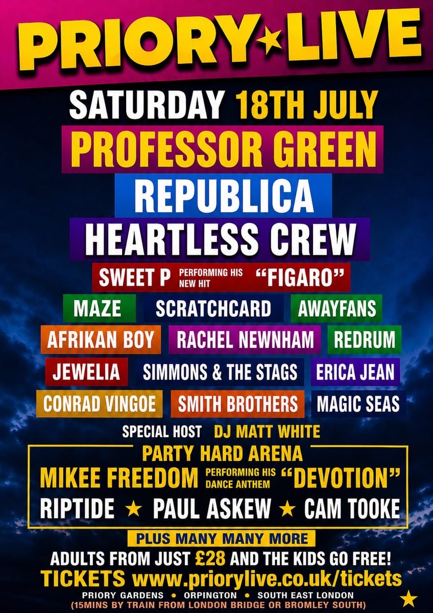 mazeukmusic's tweet photo. Next Saturday. July 18th.

@thepriorylive, Orpington, Kent

Ticket link on poster. https://t.co/eDeTRBE58W