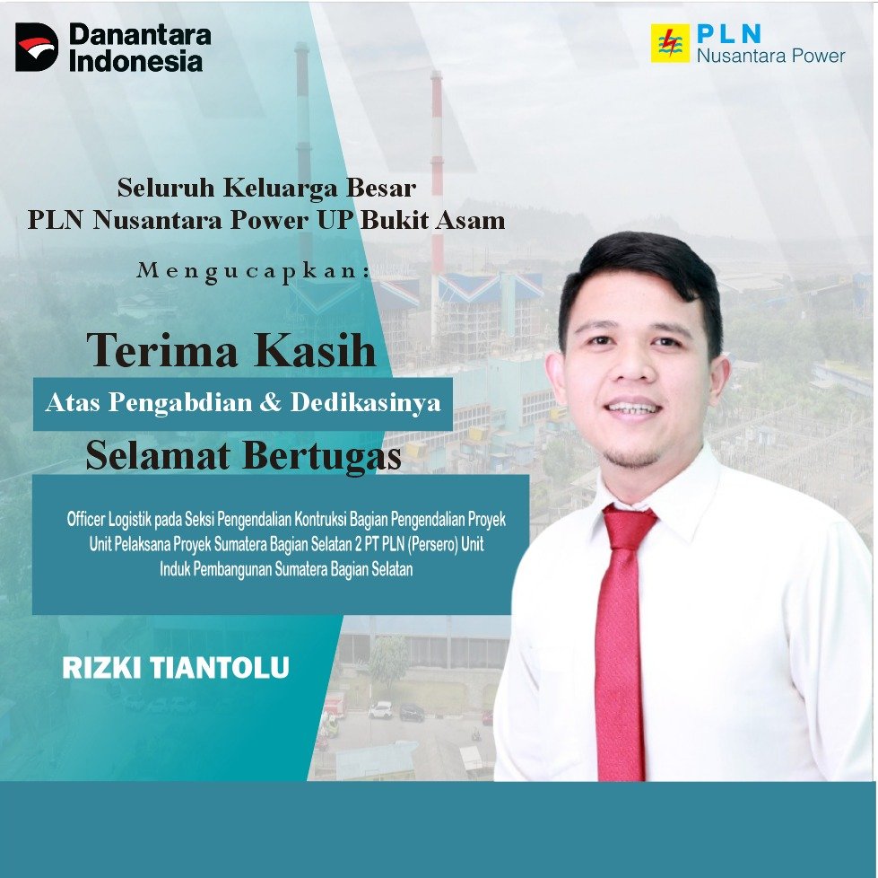 PLN_UPKBAM's tweet photo. Terima kasih atas pengabdian terbaik. Selamat bertugas di tempat yang baru,Rizki Tiantolu. Sukses selalu!

#PLNNusantaraPower #GoBeyondPower #EnergizingTheFuture #UPBukitAsam #SelamatBertugas #TerimaKasih #OnePLN #DanantaraIndonesia https://t.co/kc6VxGfmbM