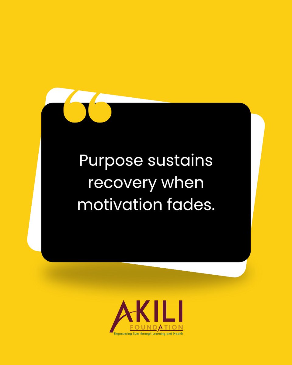 A_kiliF2025's tweet photo. When you know why you're choosing recovery, you become stronger than the temporary urge to give up.
What gives your life purpose? Share with us in the comments.
#RecoveryWithPurpose #RecoveryJourney #HealingAndHope #SubstanceUseRecovery #DrugFreeKE https://t.co/E9hYK22oqt