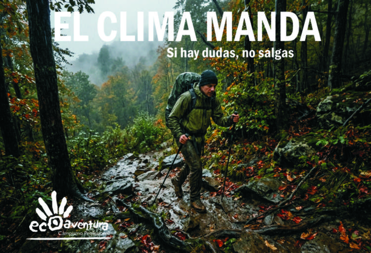 Ecoaventurate's tweet photo. EL CLIMA MANDA. SI HAY DUDAS NO SALGAS.
El entorno natural cambia en minutos y la falsa confianza es el mayor peligro.
Monitorea el pronóstico, evalúa en tiempo real y ten siempre un plan B. Más vale reprogramar una aventura que activar un rescate. ⚠️ #SenderismoResponsable https://t.co/RGytH5GOL6