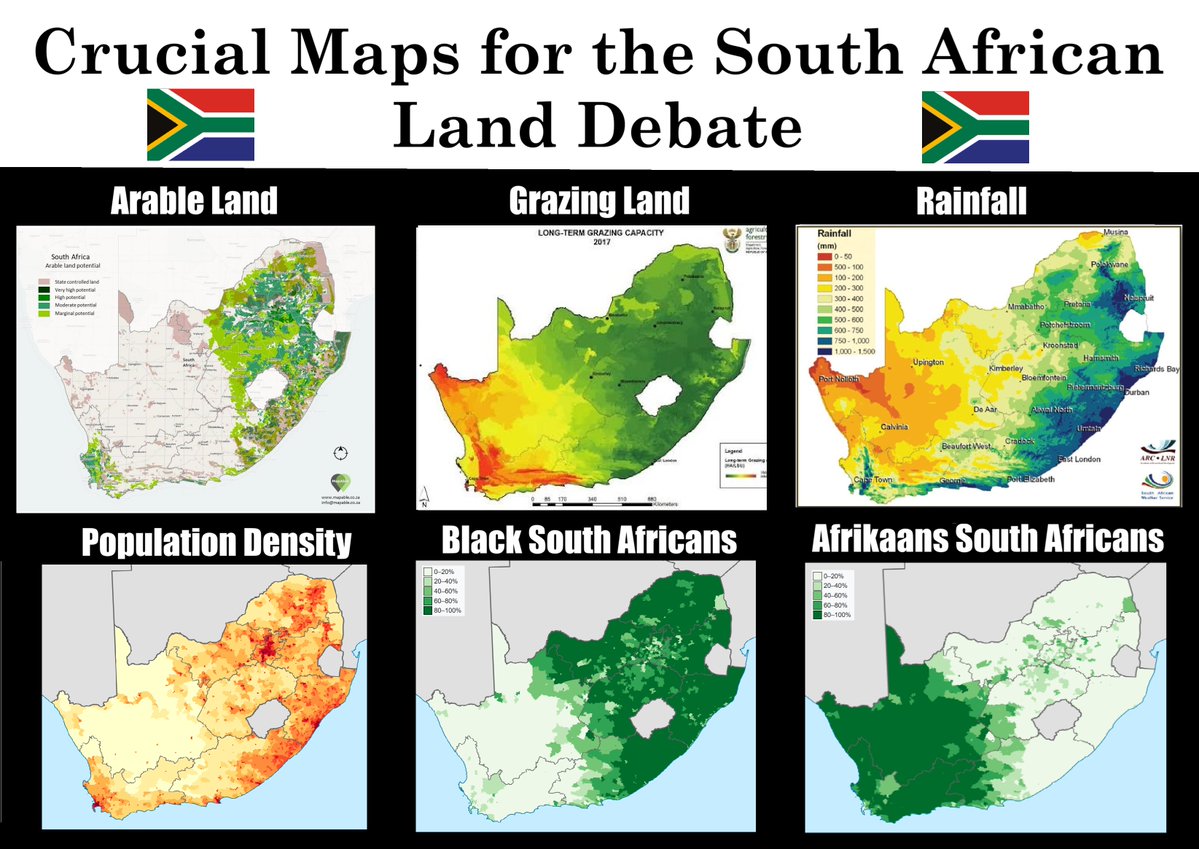 ConCaracal's tweet photo. The land debate in South Africa is more complex than one statistic, one map, or one slogan.

Six maps give us a clearer picture. https://t.co/bVt2idlqje