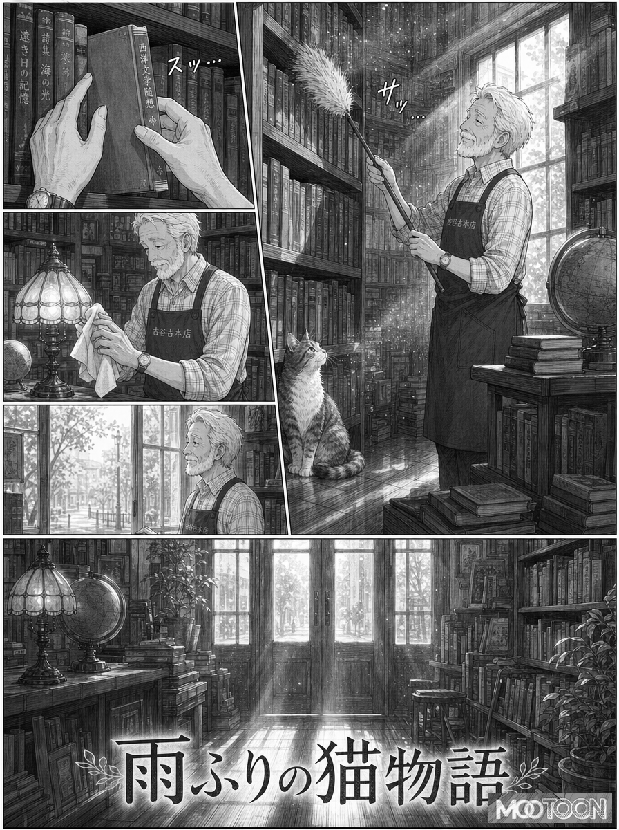 tarou66gx's tweet photo. MOOTOON STUDIOというAIでマンガを作るサービスで。
作品タイトル：雨ふりの猫物語  https://t.co/LBEnIiSk48

@officialmootoon
 #MOOTOONAWARD2026Spring https://t.co/0de0wfCFVS