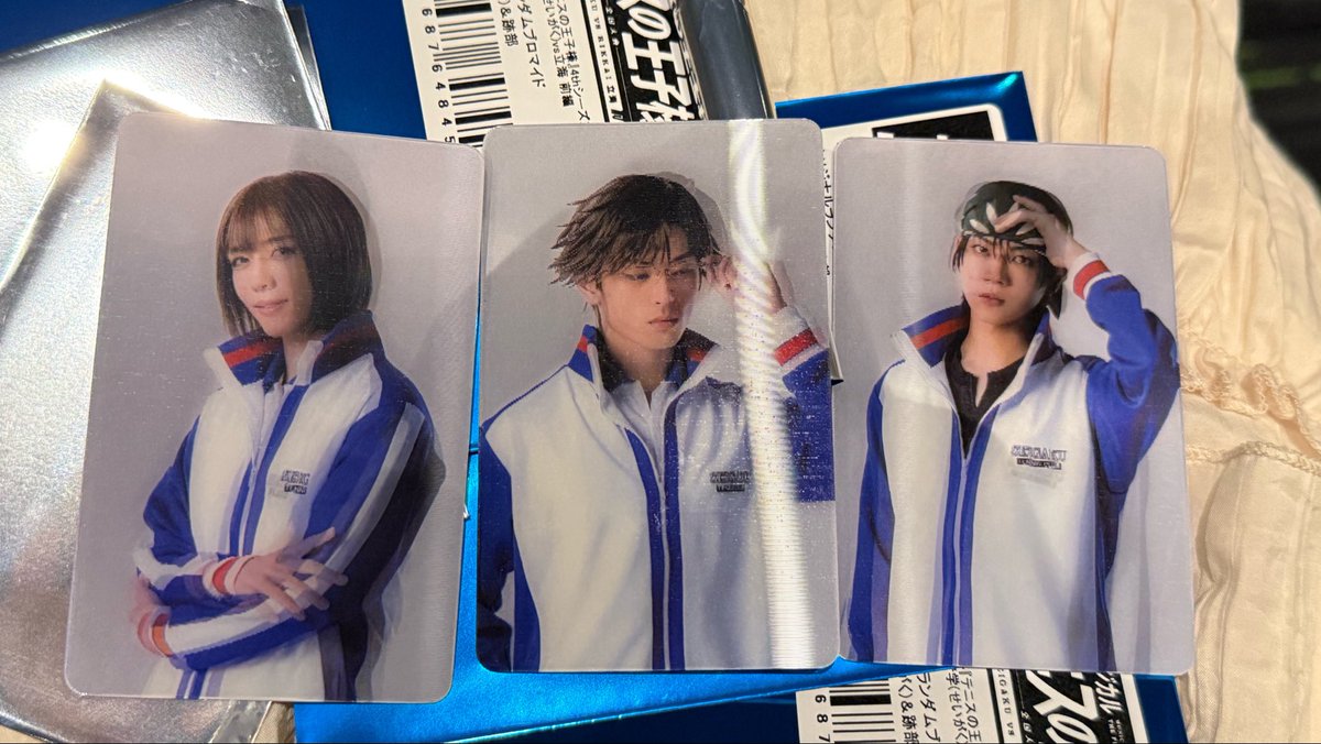 panu1028's tweet photo. 【交換・譲渡】テニミュ 全国立海 全立 レンチキュラーカード

譲：手塚、不二、海堂

求:  大石 菊丸

現在会場付近にいます。夜公演前での交換また、7/9昼公演前後での交換希望 https://t.co/Pn2PlJ8RtF