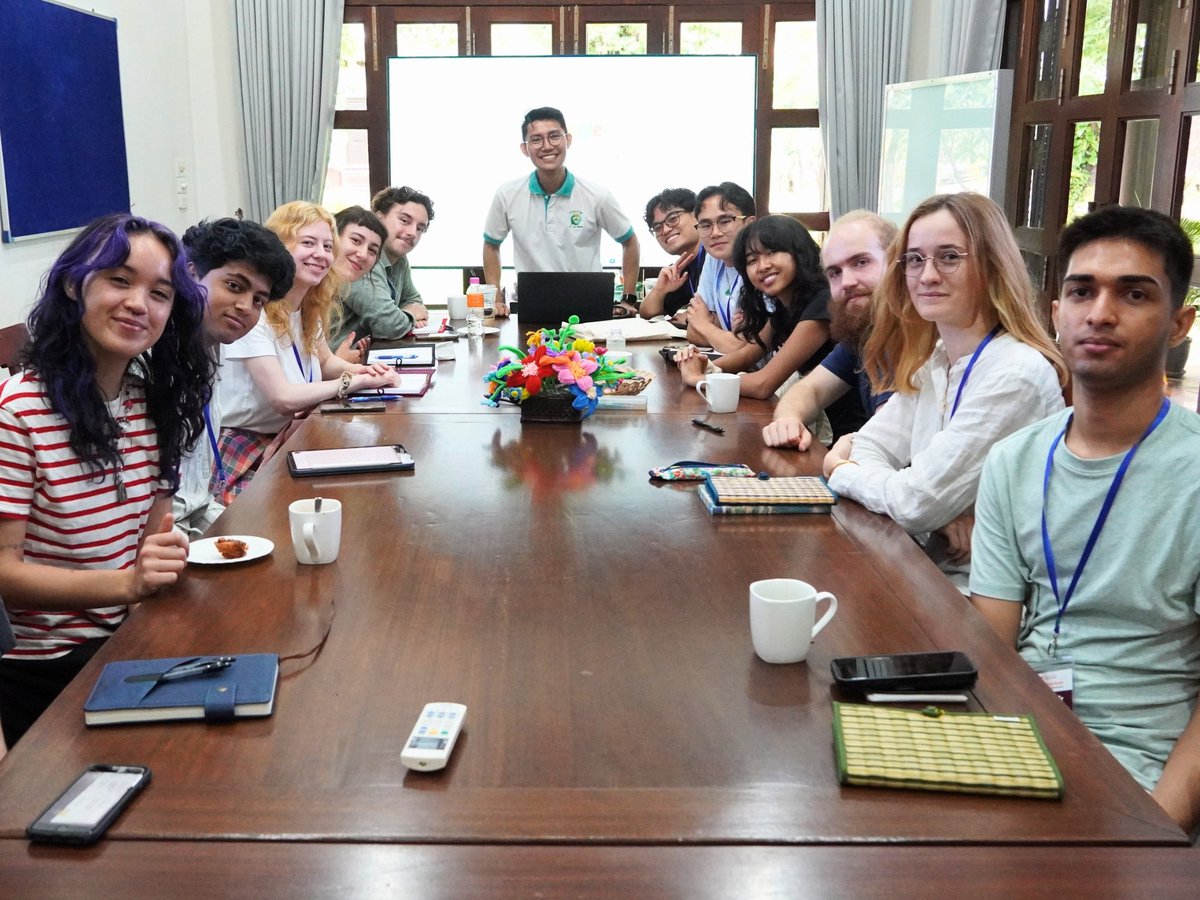 ckscambodia's tweet photo. On July 6, CKS welcomed the 2026 Junior Resident Fellows cohort to Siem Reap. Fifteen fellows from Cambodia, France, and the U.S. began the program with orientation, language classes, a CKS Library tour, and a session on Khmer culture and etiquette. #JRFP #CKS https://t.co/odpnRK1vZl