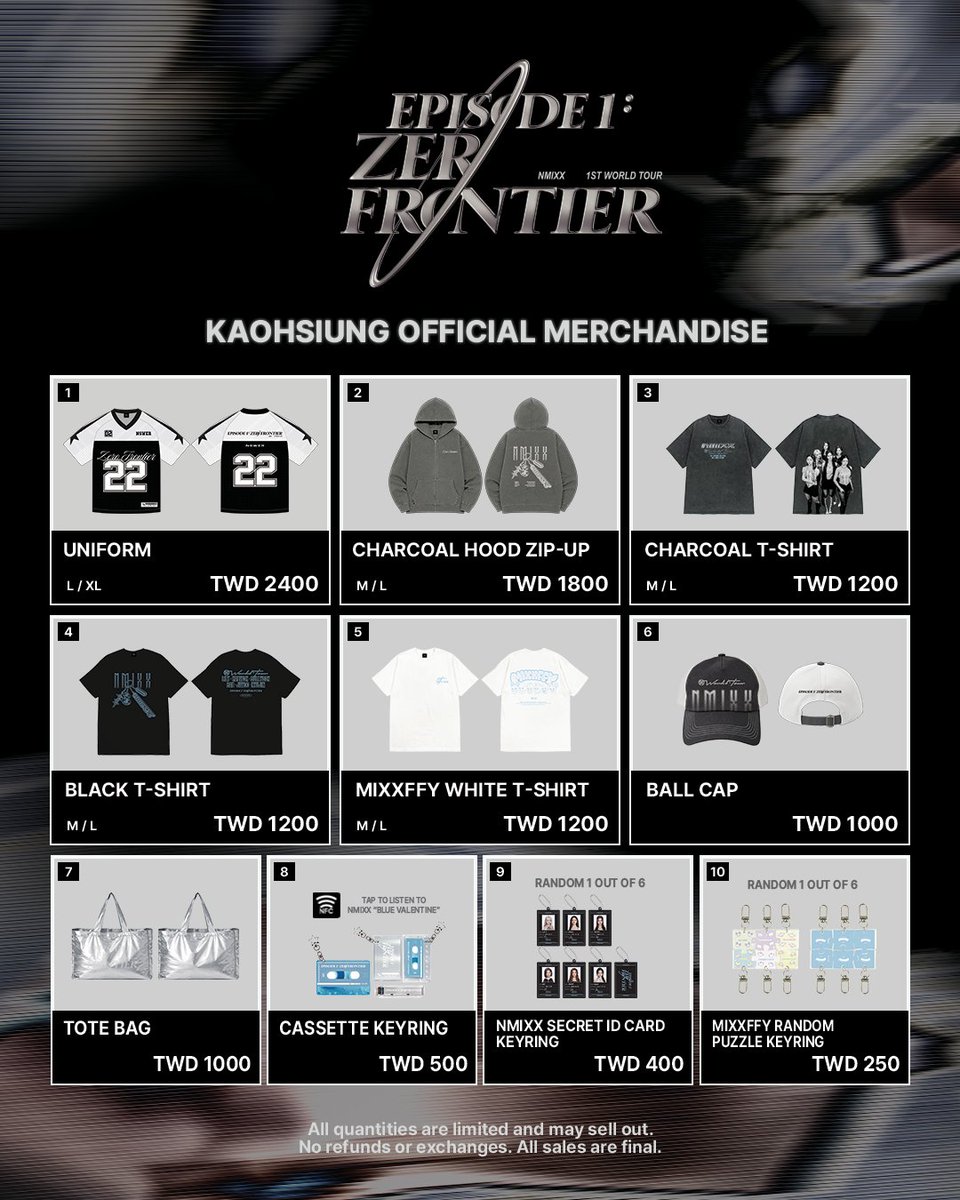 LiveNationTW's tweet photo. 首次世巡 降臨高雄！
官方周邊公布🎼Official Merch
 
➤ 購買及入場辦法｜https://t.co/bD89mjYw5N
➤ BUY &amp; ENTRY NOTICE｜https://t.co/o8Ls0rvLcX
＿
NMIXX 1ST WORLD TOUR ＜EPISODE 1： ZERO FRONTIER＞ IN KAOHSIUNG
● 時間 Time：2026/7/11-12
● 地點 Venue：高雄巨蛋 Kaohsiung Arena https://t.co/MlyNOTI1Ew