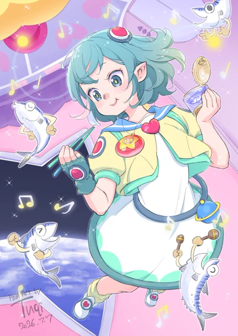 オヨと宇宙とサバ缶と。おめでとー(*^▽^*) #羽衣ララ生誕祭2026