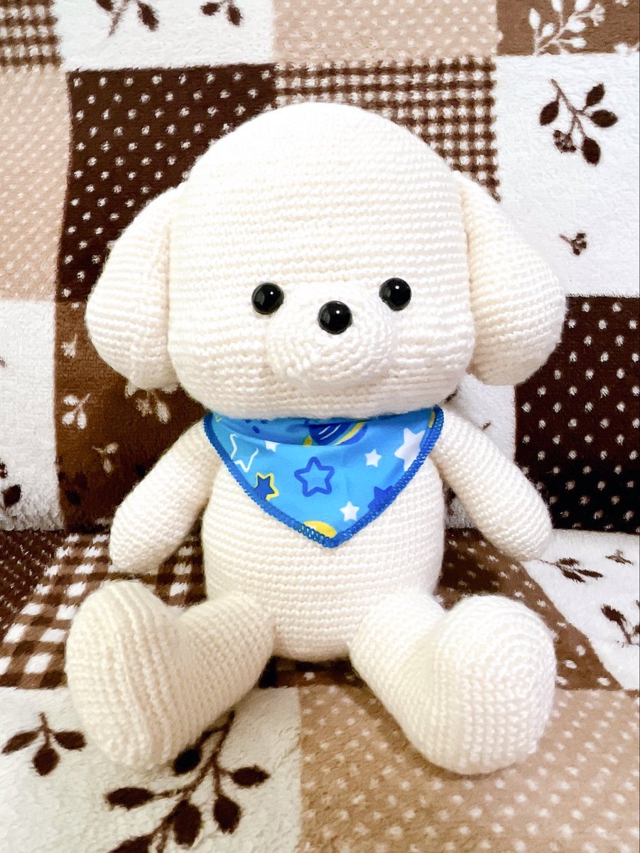 sui_co5's tweet photo. 大きいわんちゃんの編みぐるみ完成🐶✨️

座った時の高さが約25cm！
ぷくぷくのほっぺが可愛くできてうれしい〜(ᴖ ̫ᴖ  )♩ https://t.co/ZK9tiuv4J3