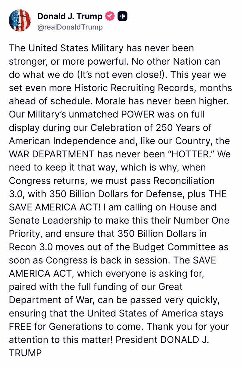MAGAVoice's tweet photo. 🚨 At 12:58AM President Trump calls for Congress to pass the Save America Act. Trump isn’t stopping 

TIME TO GET LOUD MAGA https://t.co/wMASkZ8R8V