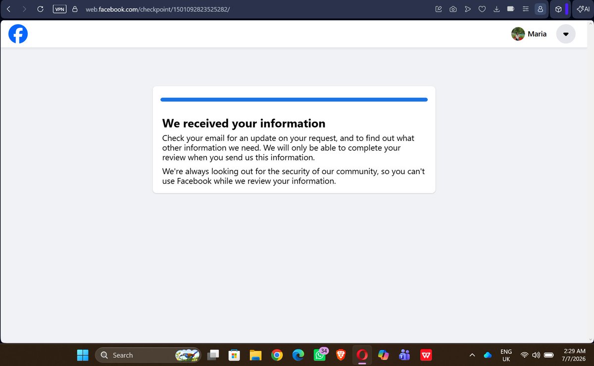 skrafa16's tweet photo. @MetaNewsroom 
Hello @facebookaapp on my Facebook account was disabled unexpectedly. I believe this may be a mistake. I have already submitted an appeal but haven't received a response yet.
Please help review my account.  Thank you. https://t.co/SYvC9Fp4Sl