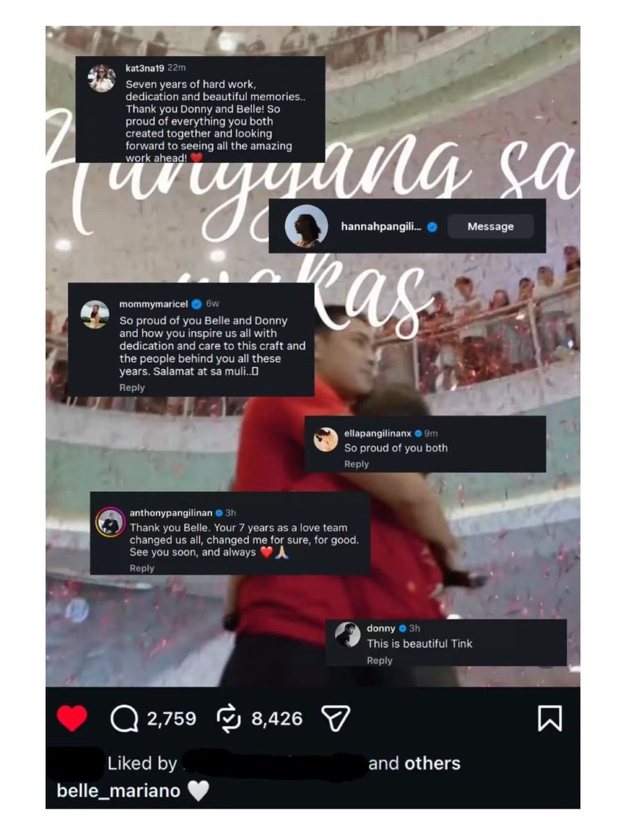 belladons3's tweet photo. My coping mechanism. 
These messages coming directly from parents and siblings that  will temporarily soothe my longing "for now" to Belle and Donny.  #DonBelle

Not a goodbye, but see you later🤍✨️  

Ctto. https://t.co/dVfEt9hhSa