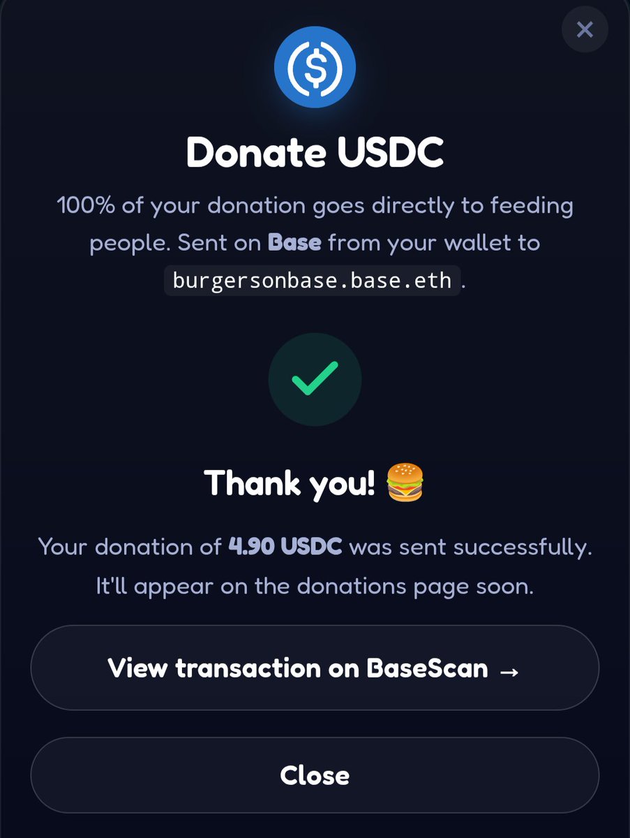 BlackBullBase's tweet photo. @shadrackk_ @Burgers_Louis Hey, we made a donation on the $BURGERS website https://t.co/MloAblal1X