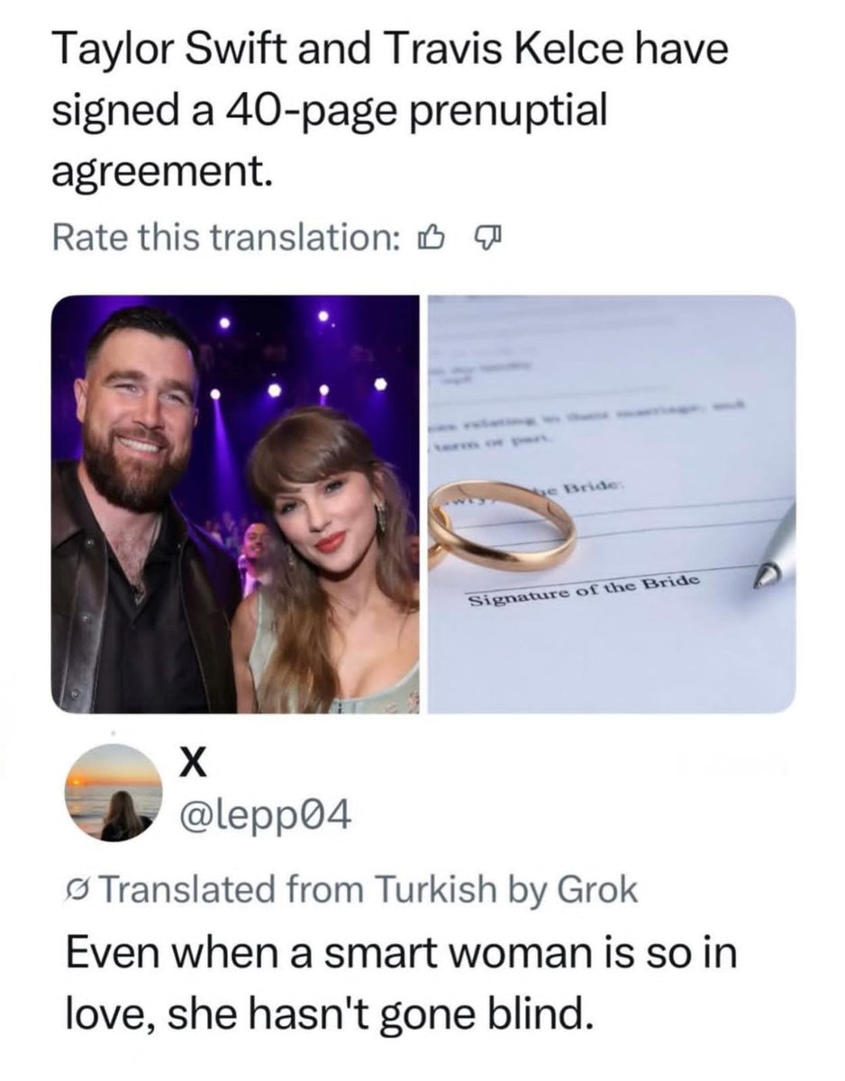 PrenupIndia's tweet photo. Is this women empowerment? 

#TaylorSwift &amp; Travis Kelce's rumored 40-pg #prenup is setting social media ablaze.

While it's all speculation for now, #FamilyLaw experts say a rock-solid agreement is fully expected for the couple.

More about prenups 👉🏻 https://t.co/ztAHgQdizi https://t.co/2pLUywSgbp