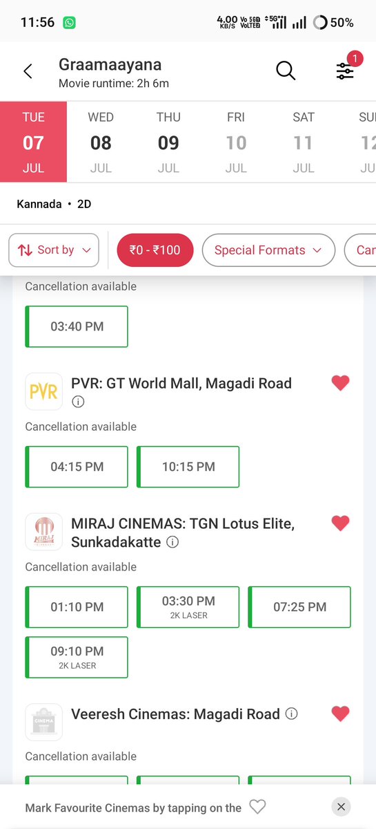filmycorner9's tweet photo. #Gramayana PVR INOX Ticket Prices Today Rs 92/- &amp;  149/- 

Book your tickets and watch 

#VinayRajKumar #Kannada https://t.co/fAoU0StXA2