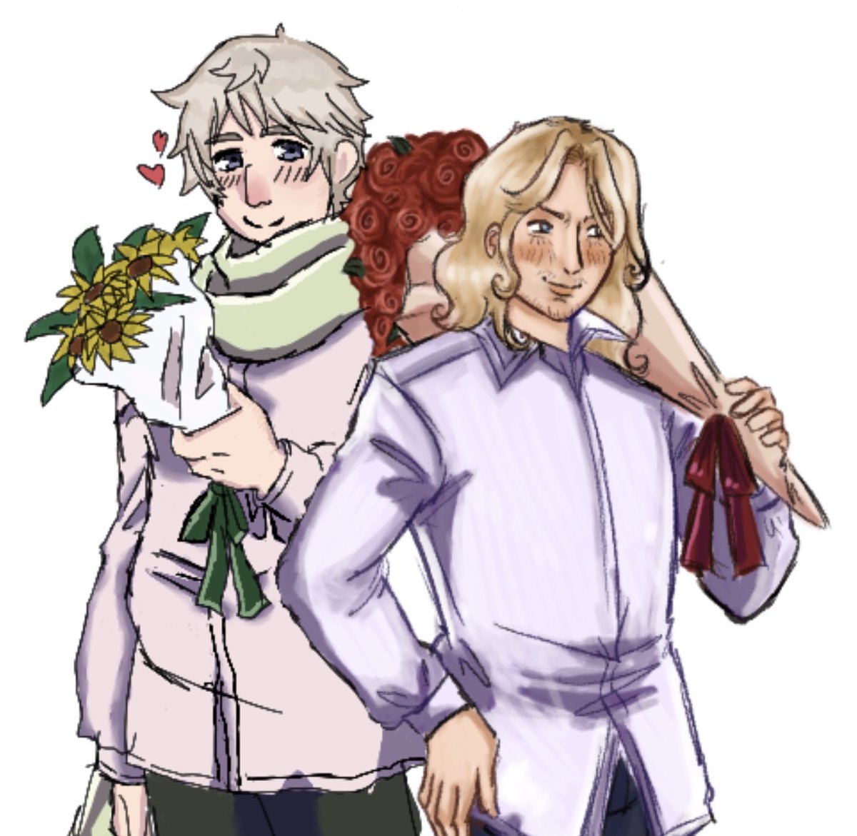 Juliusberries's tweet photo. RusFra. Drew with my loving boyfriend 😊

#aphrussia #aphfrance #hetalia #hetaliaaxispowers #ヘタリア https://t.co/PzV5KmqzJ3