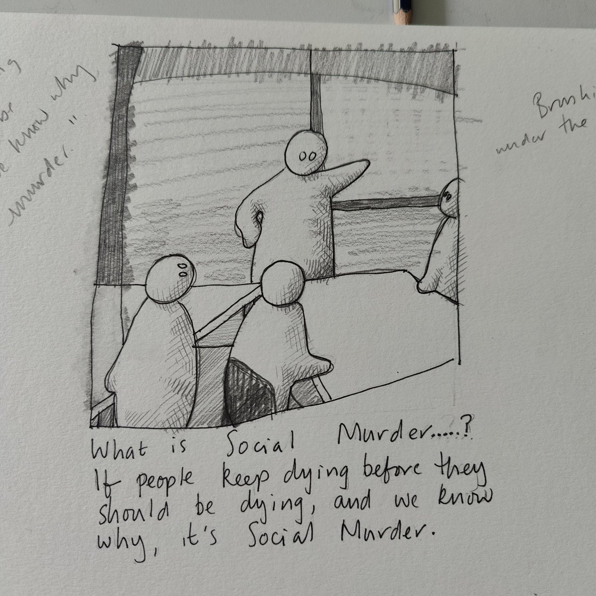 sarasiobhan's tweet photo. Day 2 of the #SocialMurder Festival is a quieter day of discussion with some bereaved families up north. What next, what now? Loving @BexGoneWest artwork from yesterday. https://t.co/NhOSbjI6Bg